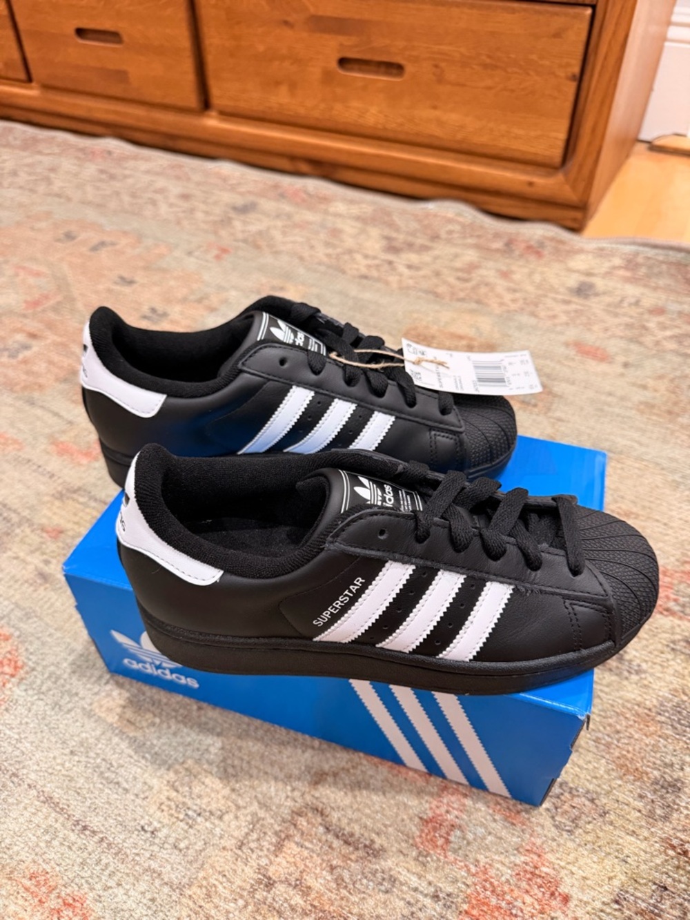 adidas Black Sneakers with White Three Stripes
